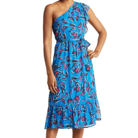 Collective Concepts Dresses & Skirts - Collective Concepts One Shoulder Tie  Midi Dress